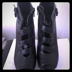 Black platform booties